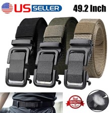 Men's Tactical Ratchet Belt Nylon Web Belts Men Automatic Slide Buckle Gift US