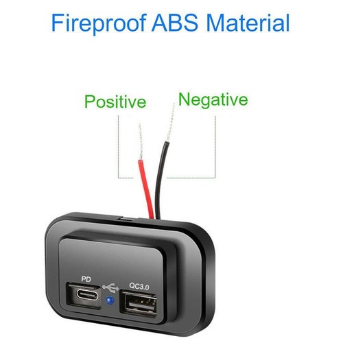 QC3.0 USB 5A+PD 1.5A Aufbaubuchse Buchse 12V - 24 V Ladegerät Steckdose NEU - Afbeelding 6 van 12