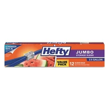 Hefty R83812CT 2.5 Gal. 0.9 mil 14.38" x 9" Slider Bags - Clear (108/CT) New