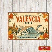 valencia_spain_travel_poster_modern_landmark_autumn_leaves_frame_flat_ve...