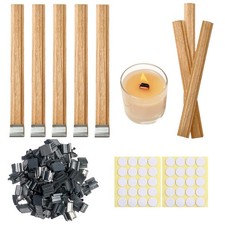 30 Sets Double-Layered Smokeless Cherry Wood Candle Wicks, Long Lasting Flame...