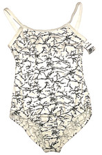 Motionwear Leotard Bodysuit Lines Print Camisole Gymnastics New Nwt Girl L 7 8