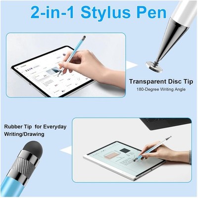 5-Pack 2-in-1 Stylus Pen Set for Touchscreen Devices