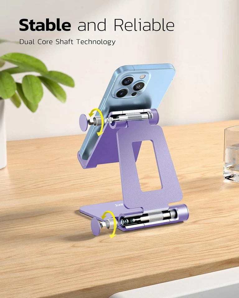 Soporte Doble Plegable para Teléfono, Soporte de Escritorio Plegable Ajustable para iPhone e Interruptor Foto 4 de 4