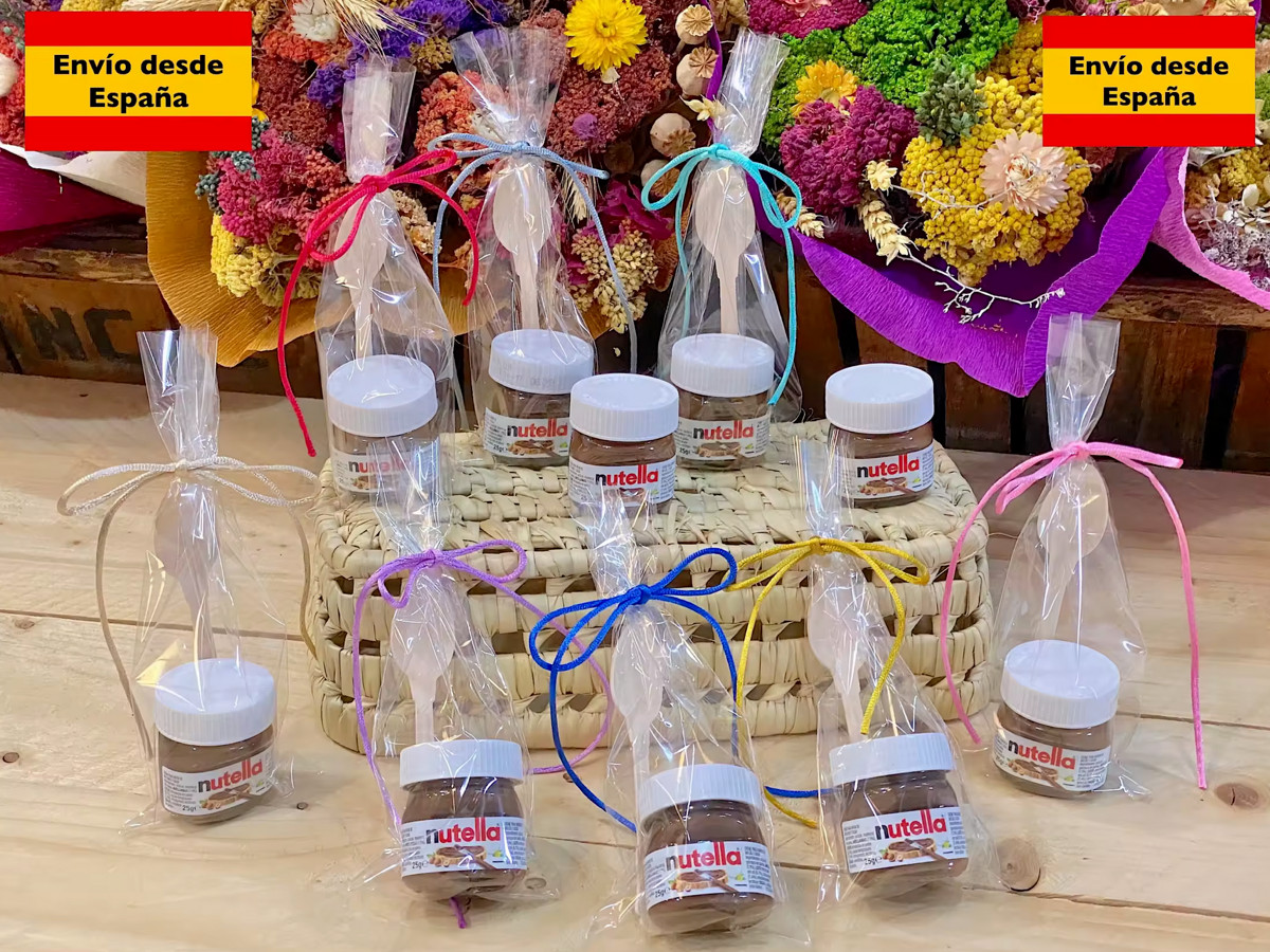 Nutella mini 25 gr. LOTE DE 25 unidades regalos para niños boda cumpleaños
