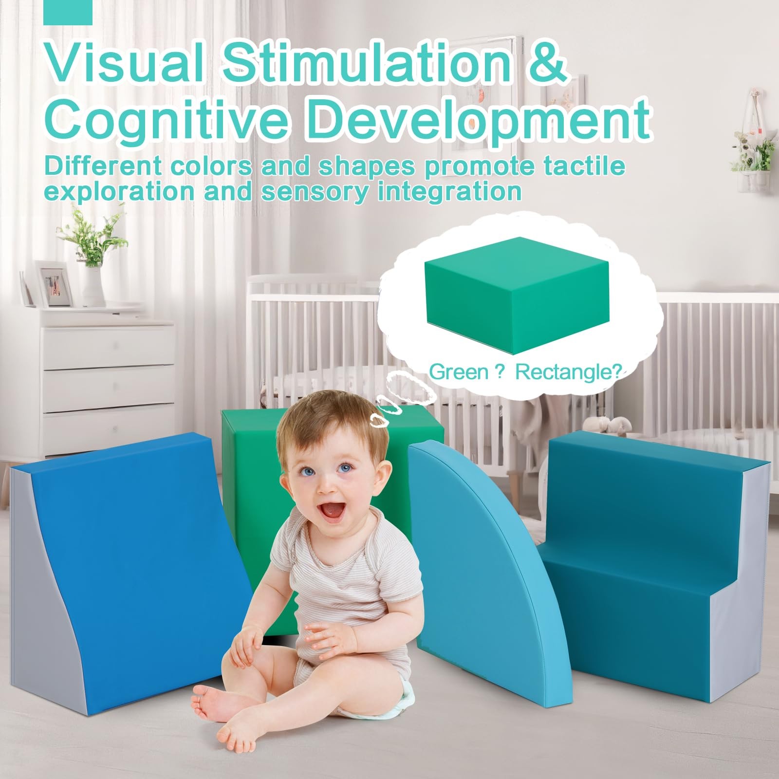 4-Pieces Climbing Toys for Toddlers: PU Leather - Soft Play Climbing for Todd...