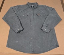 Carhartt Shirt Mens Large Green Twill Workwear Button Down Long Sleeve S149