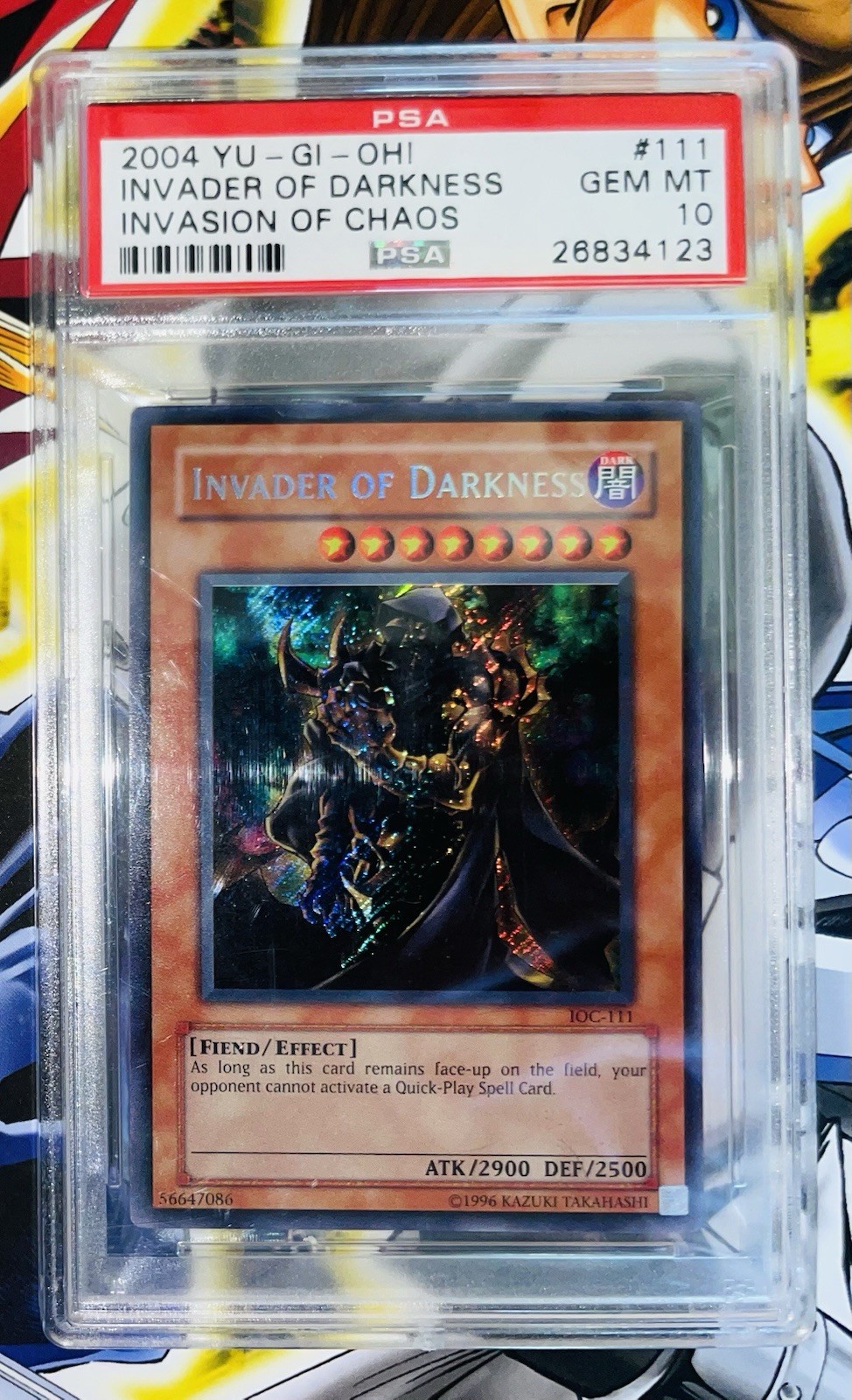 Yu-Gi-Oh! Invader of Darkness IOC-111 2004 Unlimited Secret Rare PSA 10