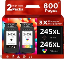 Canon 245XL 246XL Ink Cartridge Combo Pack 1 Black 1 Tri Color 2 Pack
