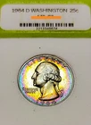HIGH GRADE BU 1964 D/D/D WASHINGTON SILVER QUARTER- 074