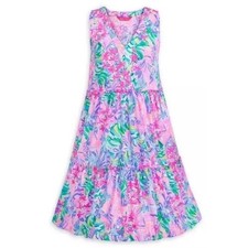 Disney Parks Lilly Pulitzer Dress Large Lorina Tiered Flowy Minnie Dai…