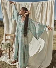 Spell and the Gypsy Farrah Half Moon Gown Size M/ 10AU / 4US Aqua Maxi Duster