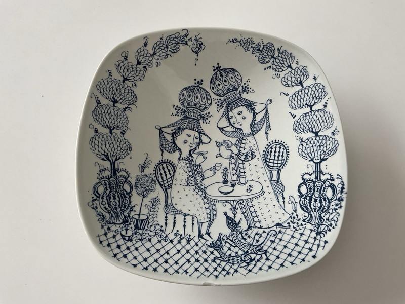 Vtg BJORN WIINBLAD Nymolle Denmark "Tea For Two” Decorative Plate READ DESC! *