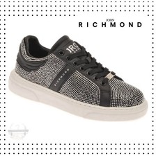 John Richmond Rhinestone Low-Top Sneaker size 7 Black