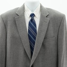 Jos A Bank Soft Tweed Wool Gray Herringbone Sport Coat 44R Tagged 46R
