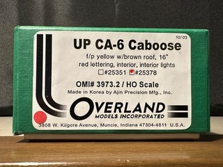 HO CABOOSE OVERLAND MODELS 3973.2 STEEL UNION PACIFIC CA 6