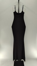 Quince Women Tencel Rib Knit Maxi Slip Dress Black Basic Sleeveless XS
