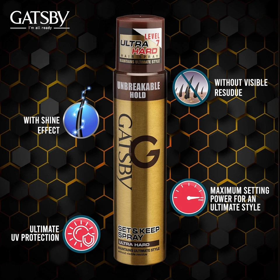 Gatsby Set Und Imker Haarspray Ultra Hart für Herren 250ml - Bild 3 von 4