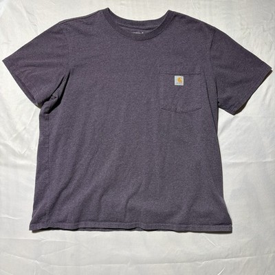 Carhartt Men's XL Loose Fit Purple Pocket Logo Crew Neck Short Sleeve T-Shirt