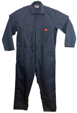 Dickies Coveralls Mens 46-48 Blue Jumpsuit 2XL Short Long Sleeve Workwear