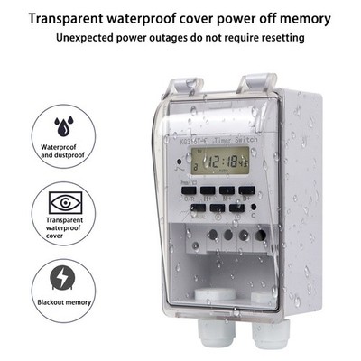KG316T-F 220V Digital Timer Transparent Abdeckung Ausschalt Speicher Wandhalteru