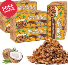 Coco Coir Chips 10 Pack 11 LB Organic Coconut Brick Potting Soil Amendment