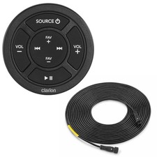 Clarion CMR-10 Round, Marine Wired Remote w/ CMC-RC-25 25 ft 7.62 m Remote ...