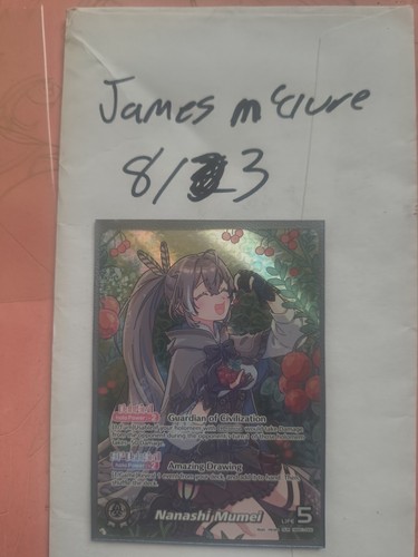hololive OCG Nanashi Mumei hBP01-096 SEC Foil Signed James McGuire EN