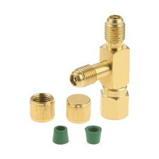 1/4" Quick Coupler Tee Adapter with Swivel Connector Valve Core Tee Adapter