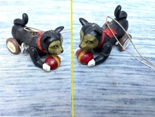 Meow! NwoT resin painted old-style Wind-Up TIN CAT TOY Year Round ORNAMENT