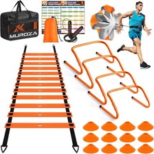 Agility Ladder, Speed Training Equipment Set, 20ft 12 Orange
