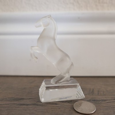 GOEBEL CRYSTAL HORSE, GERMAN WITH ETCHED MAKERS MARK 4.5'' No Chips Cracks 