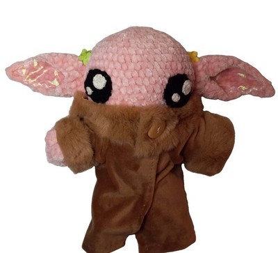 Crochet Kawaii Pink Grogu The Mandalorian, Removable Outfit Baby Yoda Star Wars