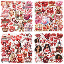 200 Pcs Valentines Day Heart Stickers for Journals Cards Gift Wrapping Scrapbook