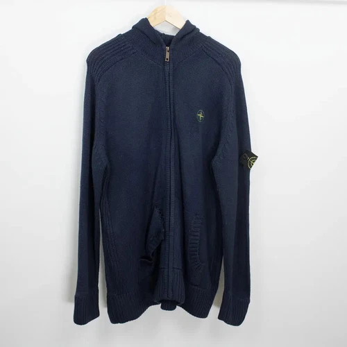 Stone Island Felpa con cappuccio e zip Navy XL