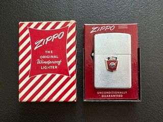 Vintage Unfired FORD PAT. 2032695 Bottom & Insert Zippo Lighter with Box