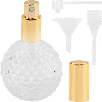 3.4Oz 100Ml Refillable Glass Perfume Spray Bottle Set, Vintage Style Empty Perfu