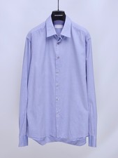 Mens PRADA Milano Vintage Classic Dress Blue Long Sleeve Button Shirt 44 ; 17,5"