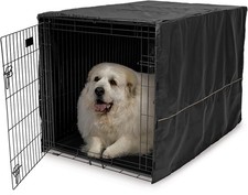 XL Dog Crate Cover, Black Polyester Privacy Kennel Cover Fits Most 48inch Cra...