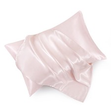 Blush Pink Satin Pillowcase Standard Set of 2 with Envelope Closure Blush Pin...