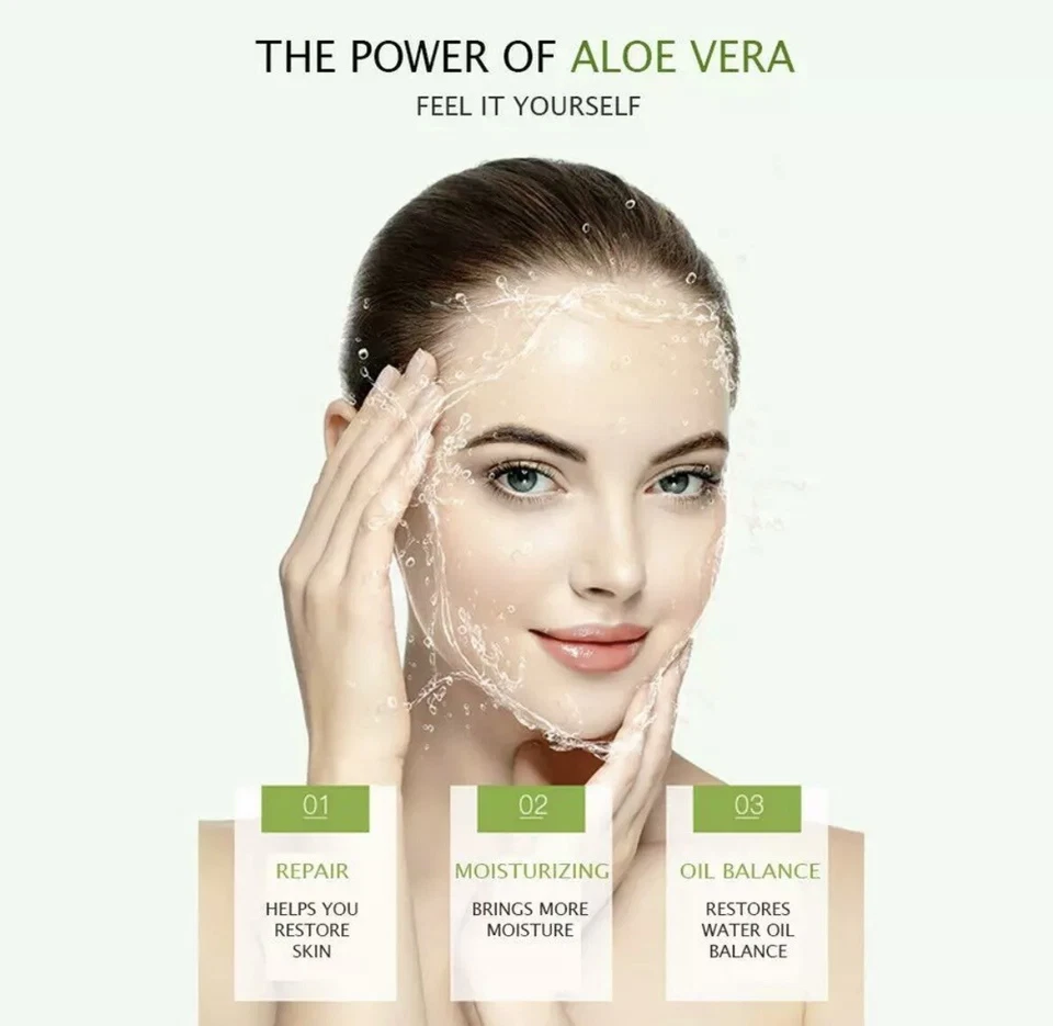 Gel Hidratante Aloe Vera 98% Verdadero Extracto Natural Calmante e Hidratante 300 ml EE. UU. Foto 3 de 4