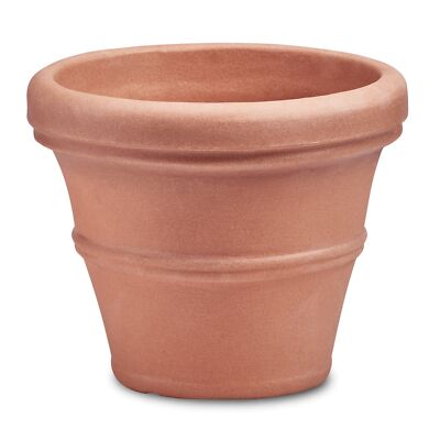 Crescent Garden Classic Rolled-Rim Brunello Planter, Weathered Terracotta, 27in