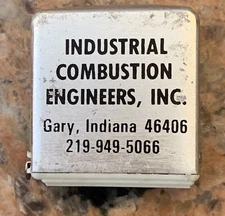 1980’s Industrial Combustion Engineers Inc Gary Indiana Park Avenue Tape Measure