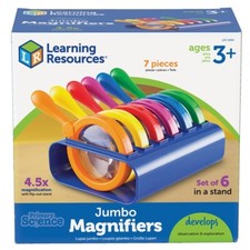 Learning Resources Primary Science Jumbo Magnifiers 4-1/2 in dia, Multicolor NEW