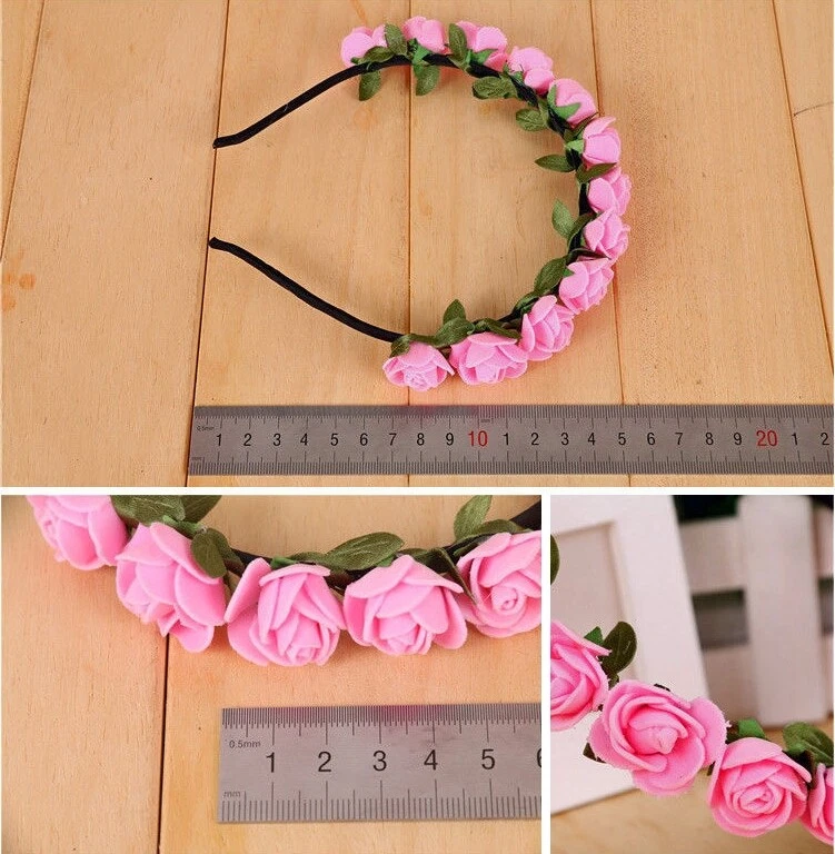 Haarreif ROSEN Blumen Kranz Haarband Blume Haar Blüte Trachten Dirndl 11 Farben - Bild 2 von 4