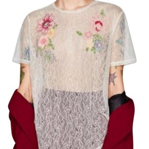 sheer embroidered floral top