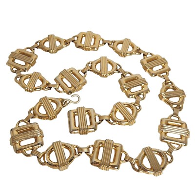 Gold Metallic Metal Disk Chain Statement Belt Harloe metallic discs chain belt | Black & Brown London main image 3