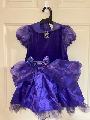 Toddler Disney Minnie Mouse Purple Halloween Costume Dress Medium 3T 4T W  Ears