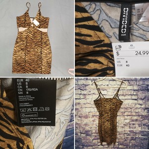 h&m tiger print dress