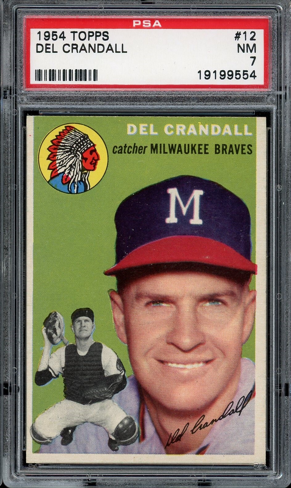 1954 Topps Baseball #12 Del Crandall PSA 7